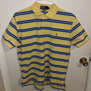 Ralph Lauren Polo Shirt Yellow and Blue Men Large